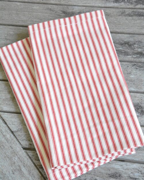 Serviette de Table Ticking Rouge