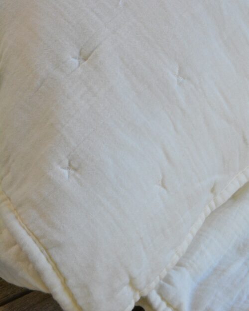 Paire Cache-oreillers Mousseline Crème Standard